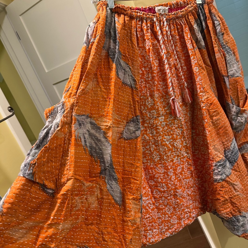 Kantha bae cotton culottes with feathers and pockets
